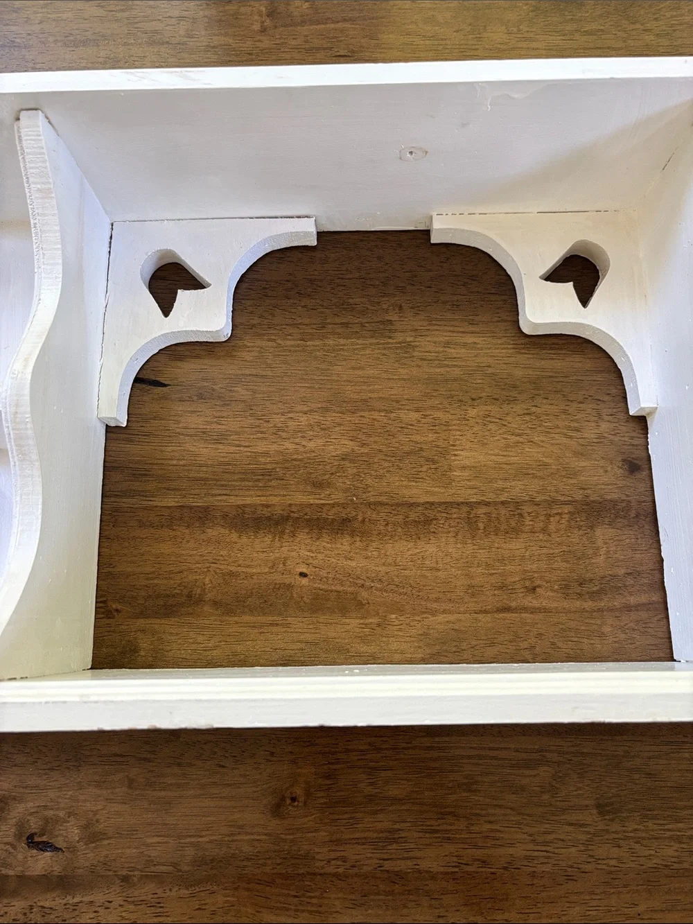Vintage White Decorative Wall Display Shelf - Rustic Accent 24 x 12-1/2”